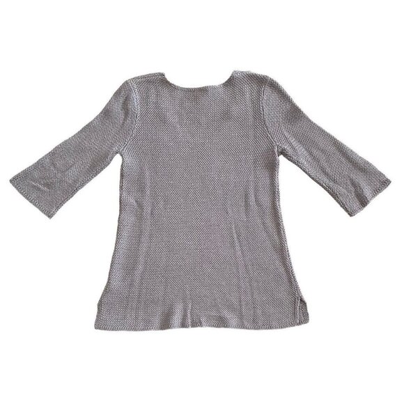 J.Jill Womens Petites Gray Woven Knit Sweater 3/4 Sleeves Size XS Grey - Picture 2 of 7